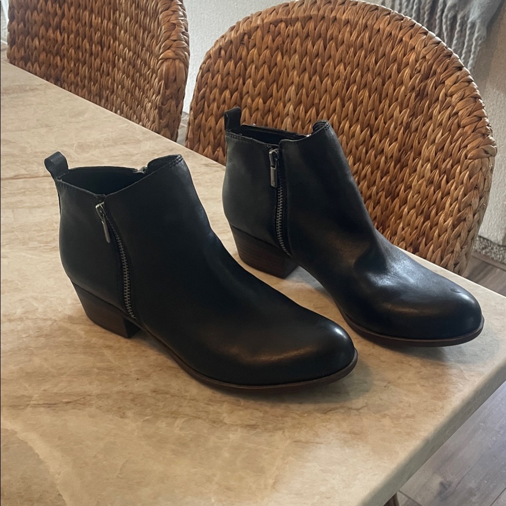 Lucky Brand Black Leather Ankle Boots